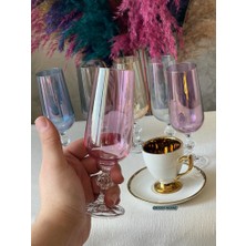 Bohemia 6 Renk 180CC Kristal Kahve Yanı Su Bardağı , Meşrubat Bardağı , Çeyizlik , Hediyelik