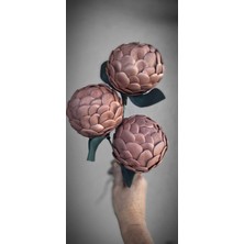 Lateks El Yapımı Ara Dal 3 Adet Enginar Bakır Rengi 8 Cm(Yapay Çiçek)