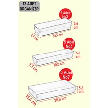 12 Adet Şeffaf Organizer Ofis Makyaj Düzenleyici Kepçelik Kaşıklık