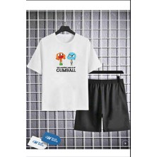 Erkek/kız Çocuk  '' Gumball '' Baskılı Tişört-Şort Takımı