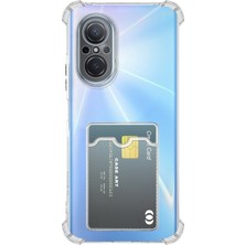 Caseart Huawei Nova 9 Se Kapak ile Uyumlu Kamera Korumalı Kartlıklı Darbe Emici Özellikli Şeffaf Silikon Kılıf