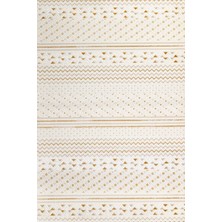 Hali.Net Krem Zigzag Modern Geometrik Yıkanabilir Halı | Salon Yolluk Halısı | Leke Tutmayan Kaymaz Taban Kaymaz Yıkanabilir