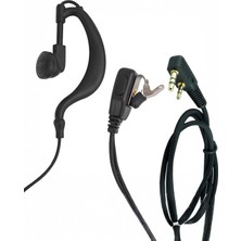 Wln PMR-446 C Tipi Kulak Üstü Telsiz Kulaklığı Ptt Mikrofonlu 2 Jacklı Aselsan A446 Uyumlu 120CM Spiral