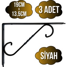 Raf Altı Ferforje Demir Tutucu L Raf Demiri Duvar Sabitleyici(Metal)(Siyah)