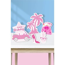 Pembe Kız Temalı Ayaklı Pano Set (Masa Üstü) *kalın Kağıt