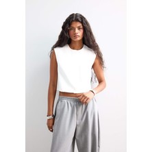 DeFacto Cropped Fit Bisiklet Yaka Krep Yelek F8112AX25AU