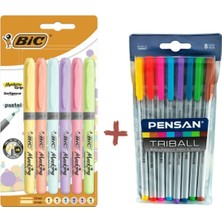 Pensan Triball 8'li Vakumlu Set + Bic 6'lı Pastel Fosforlu