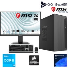 Go Gamer S77D Intel Core i3 14100 16GB 512GB SSD MSI 24" / Windows 11 Pro Masaüstü Bilgisayar