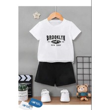 Erkek/kız Çocuk  ''brooklyn'' Baskılı Tişört-Şort Takımı