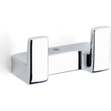 System Banyo Aksesuarları Flat Duvara Monte İkili Askılık Krom 43x37x80 mm