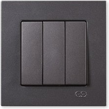 Günsan Elektrik Eqona Metalik Füme Üçlü Anahtar - Çerçevesiz