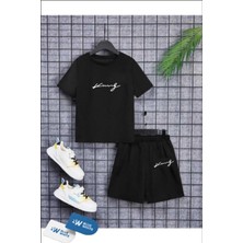 Erkek/kız Çocuk  'king '' Baskılı Tişört-Şort Takımı