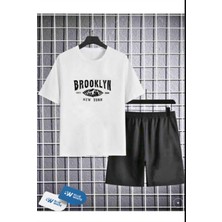 Erkek/kız Çocuk  ''brooklyn'' Baskılı Tişört-Şort Takımı