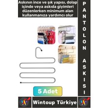 Dayanıklı Kolay Temizlenir Kaymaz Dolap Içi Düzenleme Giysi Havlu Kravat Pantolon Krom Askı 5 Adet