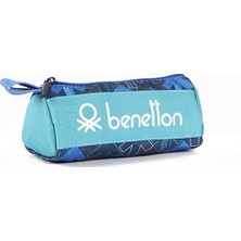 United Colors of Benetton Tek Bölmeli  Mavi Yön Desenli Kalem Çantası 03728