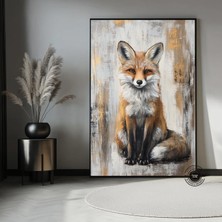 Vahşi Tilki Kanvas Tablo, Yatak Odası ve Çocuk Odası Için Orman Temalı Tilki Dekoru