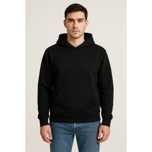 Erkek - Kadın Basic Kapüşonlu Sweatshirt - Oversize Rahat Kalıp Hoodie