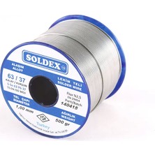 Soldex 63-37, 500 gr 3 mm - Pastasız Vitray Lehim Teli, Sn:63 - Pb:37