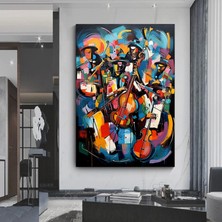 Renkli Soyut Picasso Caz Kanvas Duvar Sanatı, Picasso Tarzı Müzik Sanatı Duvar Dekoru