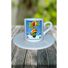 Bean Dreams Mobil Oyun Baskılı Türk Kahvesi Fincanı Tabaklı Kişiye Özel Model 3