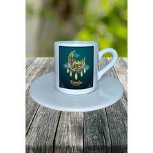 Ramazan Baskılı Türk Kahvesi Fincanı Tabaklı Kişiye Özel Model 9