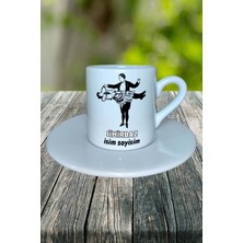 Sihirbaz Meslek Baskılı Türk Kahvesi Fincanı Tabaklı Kişiye Özel Model 4