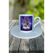 Garena Free Fire Mobil Oyun Baskılı Türk Kahvesi Fincanı Tabaklı Kişiye Özel Model 3