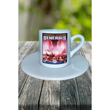 Generals Combat Oyun Baskılı Türk Kahvesi Fincanı Tabaklı Kişiye Özel Model 1