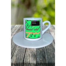 Earth Bound Oyun Baskılı Türk Kahvesi Fincanı Tabaklı Kişiye Özel Model 1