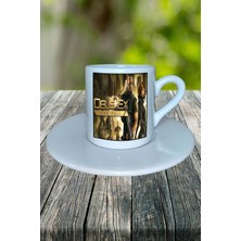 Deus Ex Oyun Baskılı Türk Kahvesi Fincanı Tabaklı Kişiye Özel Model 2