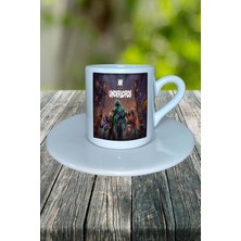 Dota Underlords Mobil Oyun Baskılı Türk Kahvesi Fincanı Tabaklı Kişiye Özel Model 1