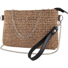 Keeba Hasır Örgü Portföy Çanta. Clutch Çanta. Gece Çantası. Davet Çantası. El ve Omuz Çantası.