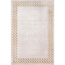 Bespoky 80x150 cm Krem Artemis Modern Klasik Yıkanabilir Halı | Mutfak Balkon Yatak Odası Halısı | Leke Tutmayan Kaymaz | ARTEMİS_ARİANA-6304A