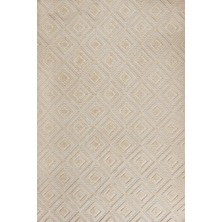 Hali.Net 80x150 cm Bej Krem Baklava Modern Geometrik Halı | Salon Mutfak Halısı | Hav Vermez Leke Tutmaz | LXS_DİZAYN-1089T