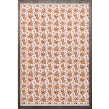 Figürlü Kahverengi Pamuk Dikdörtgen Modern Desenli Pamuk Makinada Yıkanabilir Hav Toz Vermez Leke Tutmayan Kaymaz Taban Dijital Makine Baskı Salon Yolluk Mutfak Halı