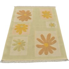 Yeni El Dokuma Dekoratif Pastel Izmir Antik Yörük Yün Kilim 6279