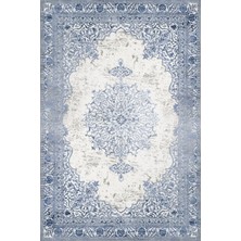 Hali.Net 80x150 cm Mavi Yıkanabilir Halı | Salon Mutfak Halısı | Leke Tutmaz Hipoalerjenik | GM_MATİSSE-11329M