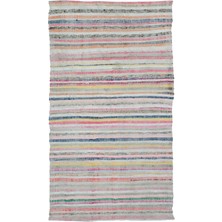Bespoky 135x237 cm Siyah Çok renkli Çizgili Bohem Halı | Salon Yatak Odası Halısı | UNİQUE-32551