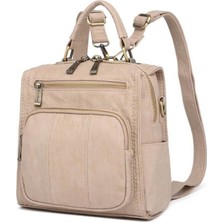 Yumuşak Dokulu Yıkama Deri Askılı Kadın Sırt Çantası Şık