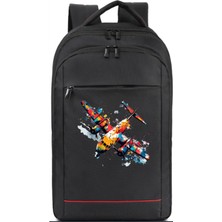 Renkli Uçak Temalı Sırt Çantası Pilot - Havacı - Uçak Tutkunu Hediye