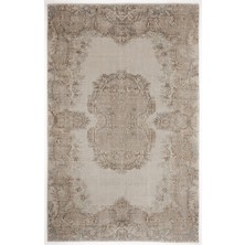 Atina Bej Eskitme Yün Modern Desenli Yün Hav Toz Vermez Leke Tutmayan Salon Yolluk Mutfak El Dokuma Halı