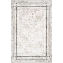 Summit Çerçeveli Gri Örgü Dikdörtgen Modern Desenli Akrilik Hav Vermeyen Leke Tutmayan Kolay Temizlenen Yumuşak Makine Salon Yolluk Mutfak Halı