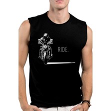 Moto Gölgesi Siyah Kesik Kol | Kolsuz Erkek Tshirt| Atlet