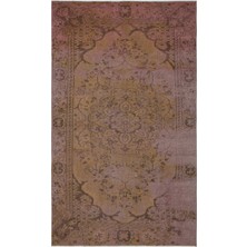 Bespoky 156x262 cm Turuncu Kahverengi Medalyonlu Geleneksel Bitkisel Halı | Salon Yatak Odası Halısı | UNİQUE-27593