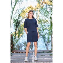 Monamise Kadın Kısa Kollu Bisiklet Yaka Alt Üst Takım 25078