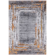Hali.Net 80x150 cm Sarı Gri Distressed Modern Soyut Halı | Salon Mutfak Halısı | Hav Vermez Hipoalerjenik | HALN-HLN1198