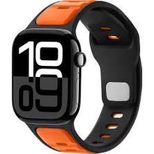 Apple Watch 42MM 44MM 45MM S10 46MM Ultra 49MM Çift Renkli Spor Silikon Kordon Nefes Alabilir