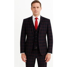 Yelekli Takım Elbise Slim Fit Erkek