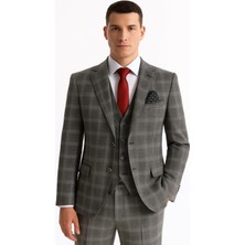 Yelekli Takım Elbise Slim Fit Erkek