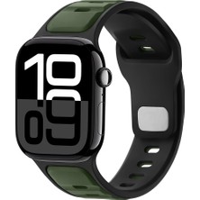 Apple Watch 42MM 44MM 45MM S10 46MM Ultra 49MM Çift Renkli Spor Silikon Kordon Nefes Alabilir